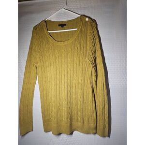 Banana Republic‎ Women's Large L Fisherman Cable Knit Olive Partial Rabbit Hair